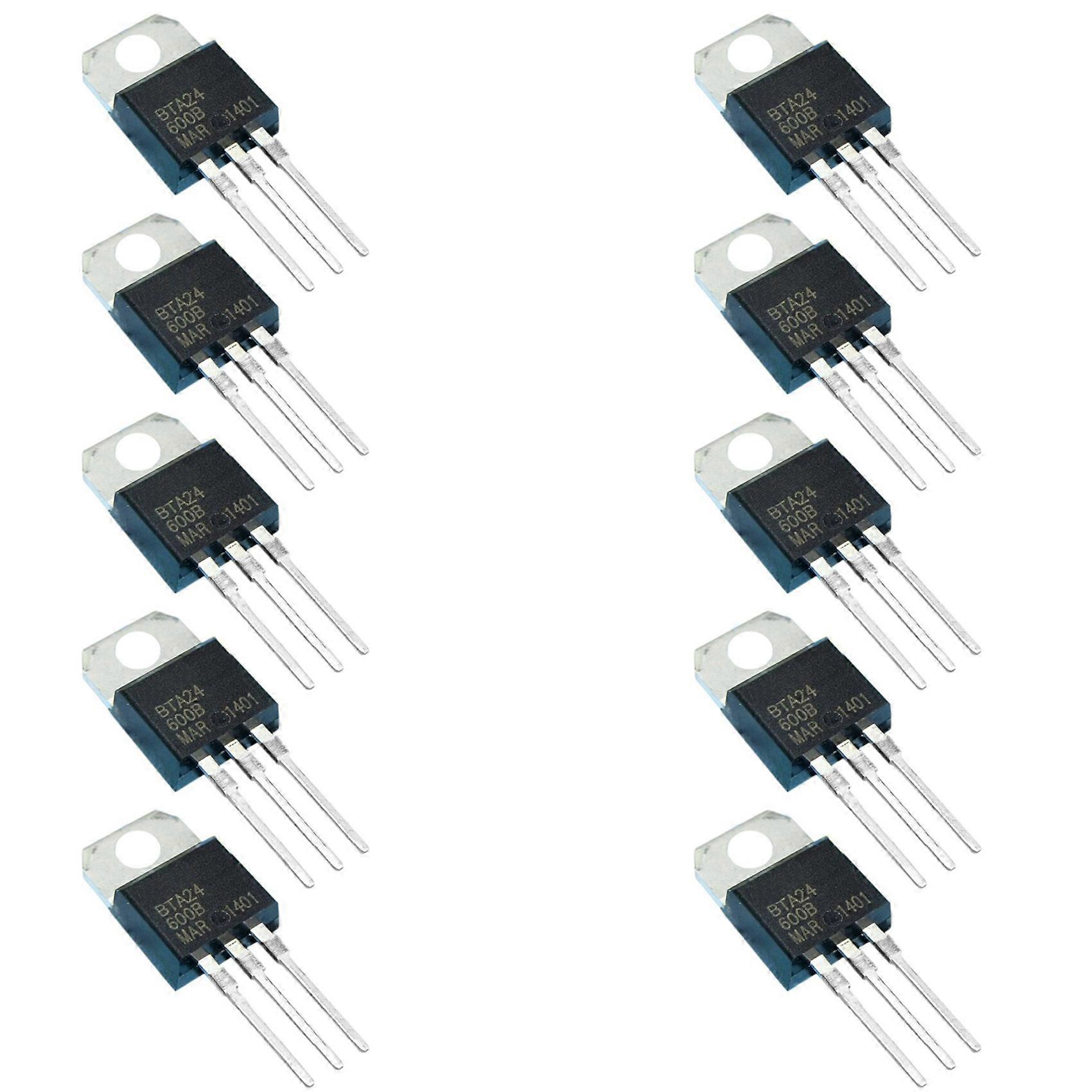 10 Pcs T0-220AC Package Standard Triacs 600V 25A BTA24-600B