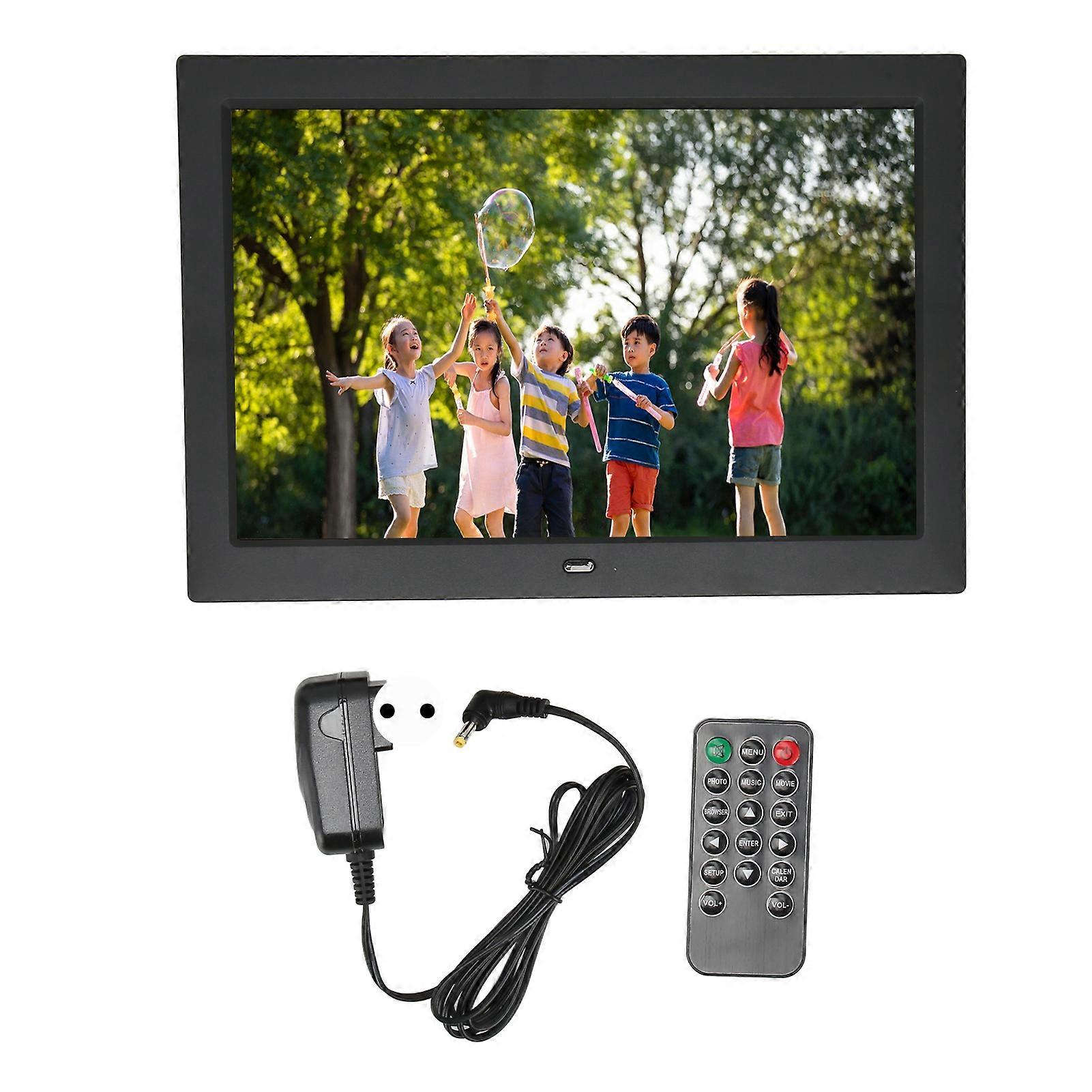 Digital Photo Frame 10.1in HD IPS Screen 1080P Video Music Calender Auto On Off Timer Electronic Picture Frame 100?240V EU Plug