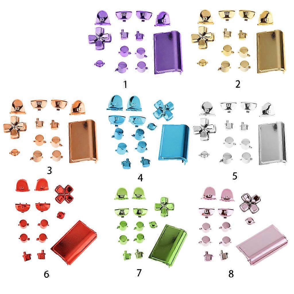 2X Replacement Chrome Plating Buttons and Touchpad for PS4 Controller-Blue