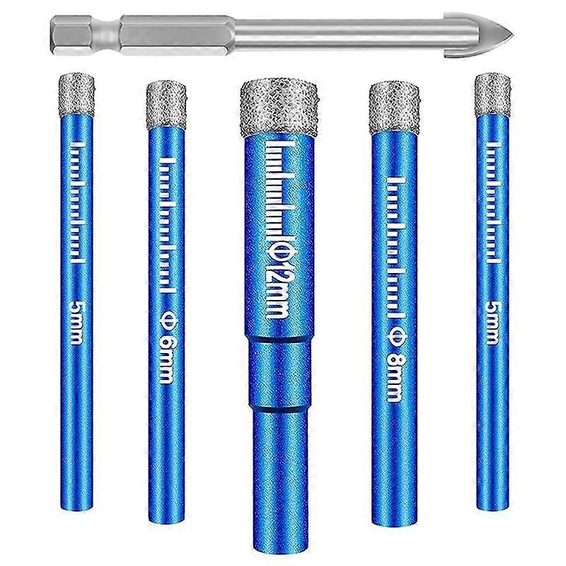 Dry Diamond Drill Bits Set Diamond Kit with 6Mm Hex Tile Drill Bits for Granite Marble Porcelain Ti