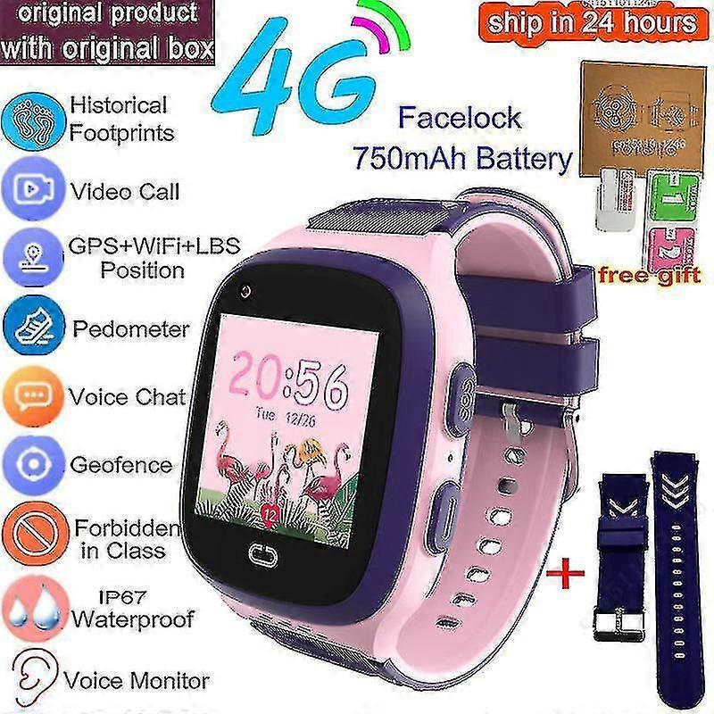 4G الأطفال الذكية ووتش نظام تحديد المواقع واي فاي مكالمة فيديو مع الوجه قفل سوس المقتفي Ip67 للماء للأطفال كاميرا الساعة الذكية مقابل Y95 A36e 4G