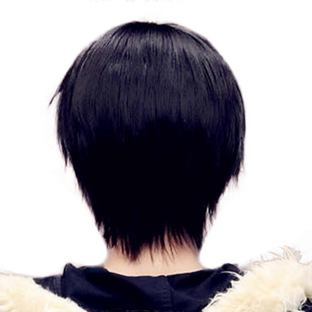 Mannen Wig Black Short Cosplay
