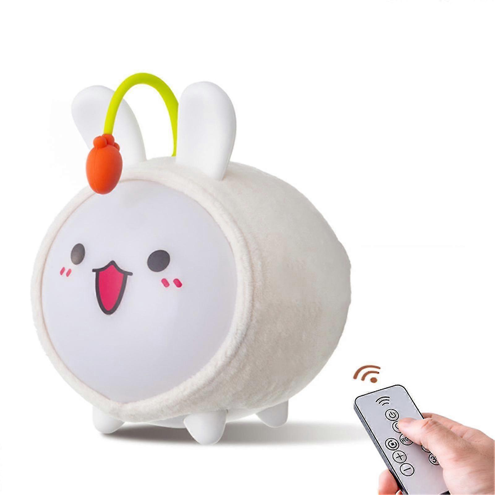 Rabbit Night Light,Bedside Lamp, Portable Rabbit Lamp, Remote Control LED Dimmable Colorful Night Light, Children's Cartoon Bedside Lamp