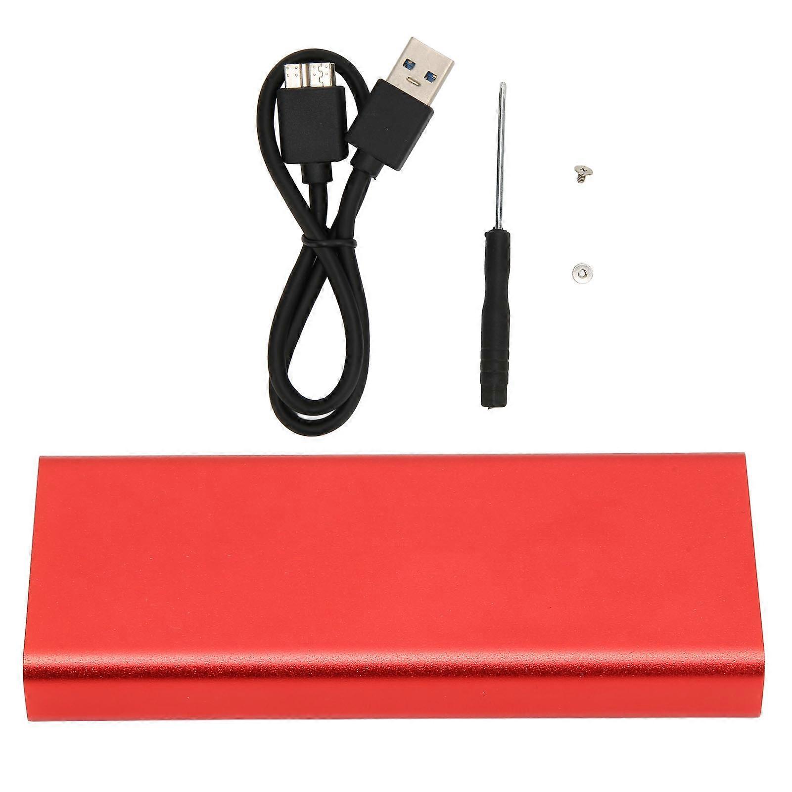 MSATA to USB 3.0 SSD Enclosure Adapter 6Gbps Slim Design Good Heat Dissipation Red SSD Enclosure Conveter Case for PC