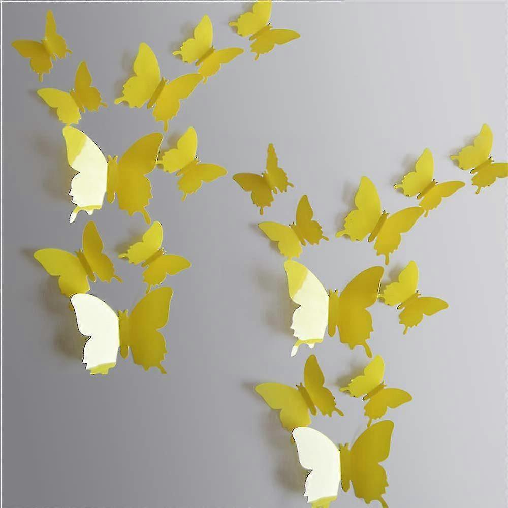 蝶のウォールデカール24枚、3D蝶の取り外し可能な壁画ステッカー、ウォールステッカーアートデカール、ホームデコレーション、子供部屋、寝室、保育園の装飾
