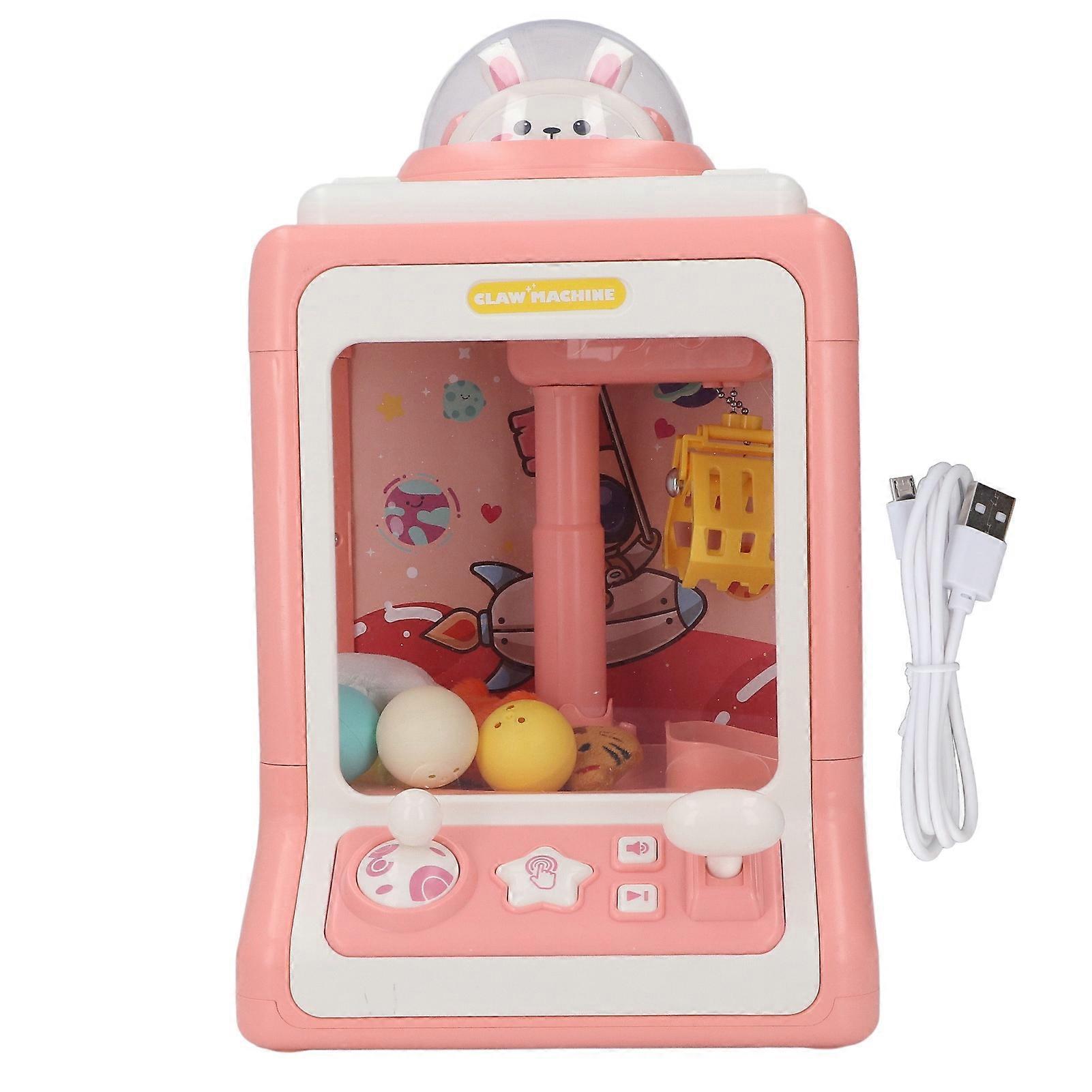 Doll Machine Toy Electronic Light Music Bunny Space Pattern Mini Claw Machine For Children