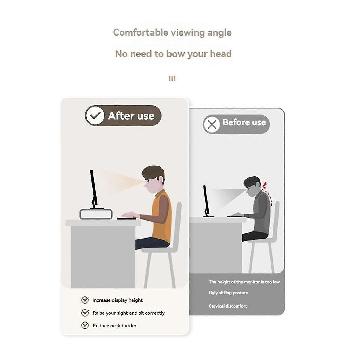 Adjustable Desktop Monitor Stand - Display Stand Screen Rack Holder for Office, Studio, Study & Students Black