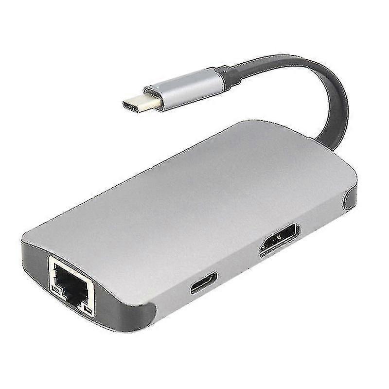 5 In 1 Usb C Hub Type-c To Hdmi-compatible 4k+usb3.0x2+rj45 Station