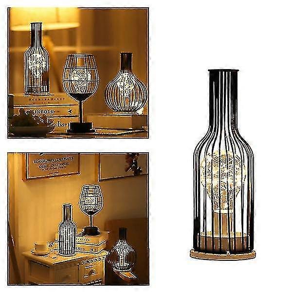 Wr Iron Bottle Table Lamp Retro Led Home R