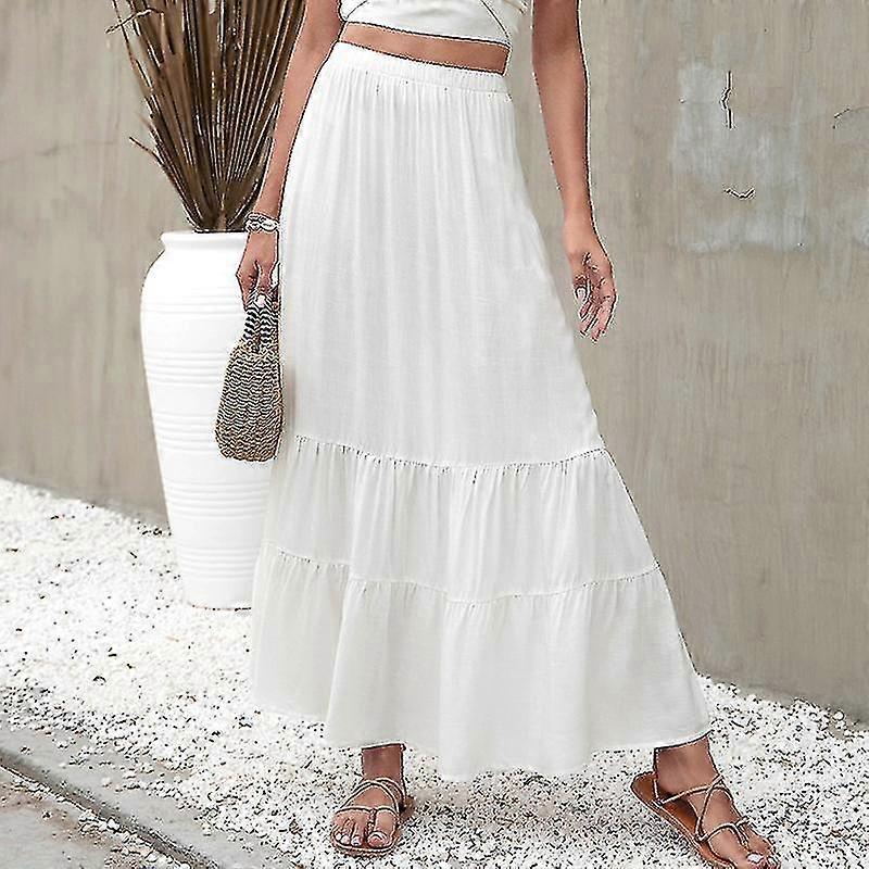 Jupes trapèze bohèmes pour femmes, jupe longue fluide décontractée d'été ample