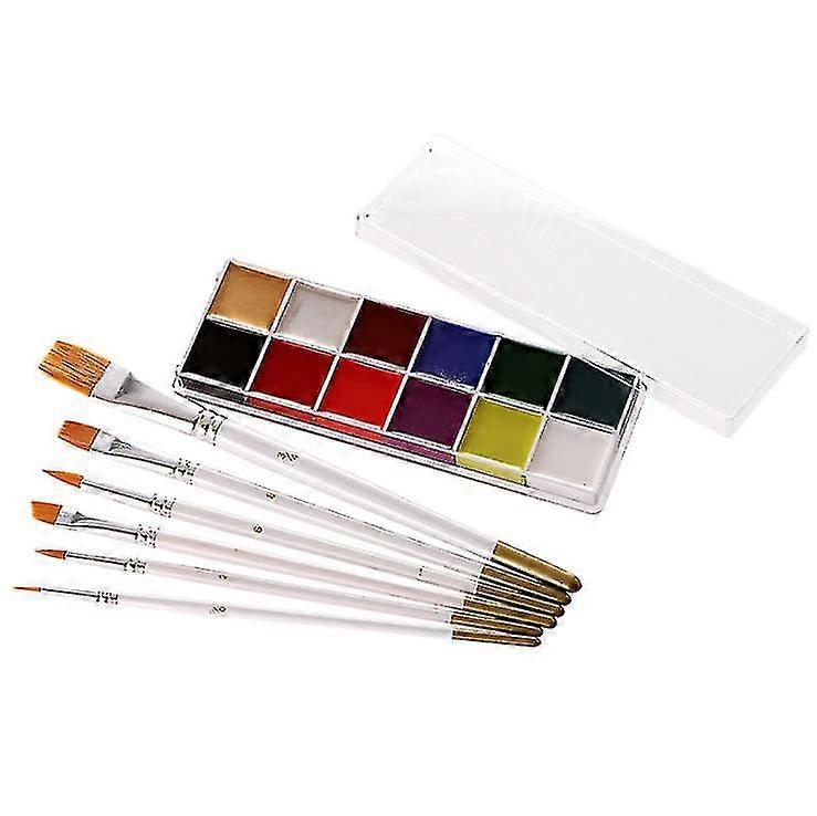 12 farger kroppsmaling profesjonell ansiktsmaling olje halloween fancy sminke