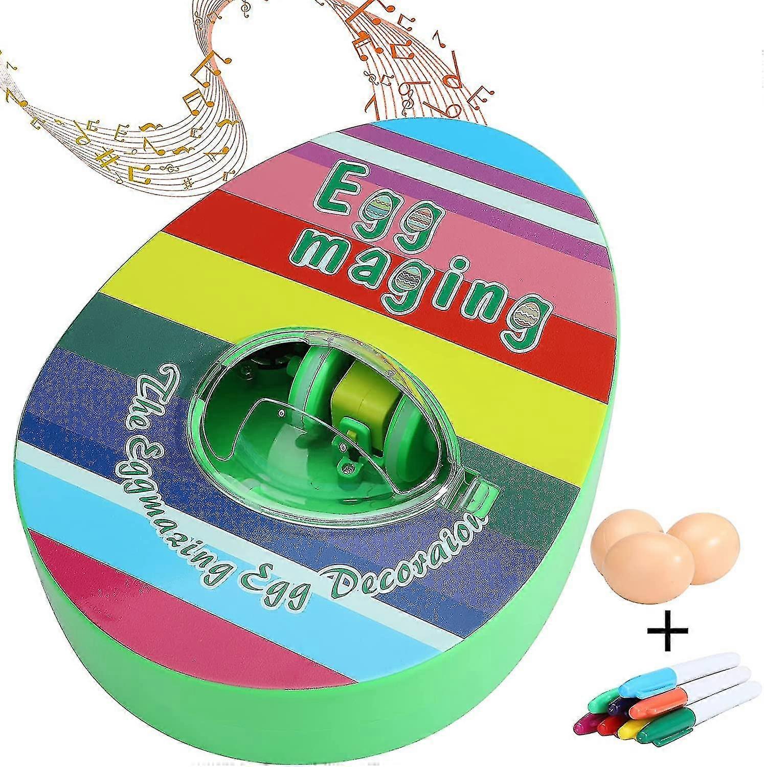 Easter Egg Decorating Kit, Electric Easter Egg Painting Machine With 8 Paint Pens And 3 Eggs Diy Egg Maker Easter Egg Rotary Painting Machine For Adul