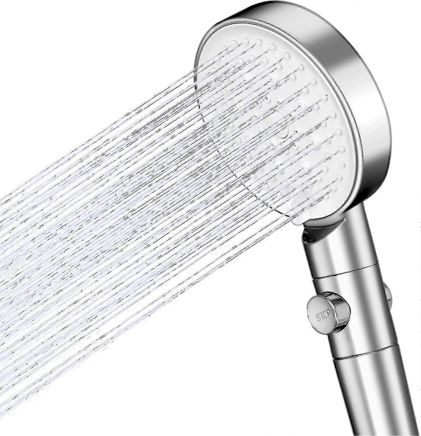 Shower Head, High Pressure Shower Head With 5 Modes With Pause Switch On/stop - Silver