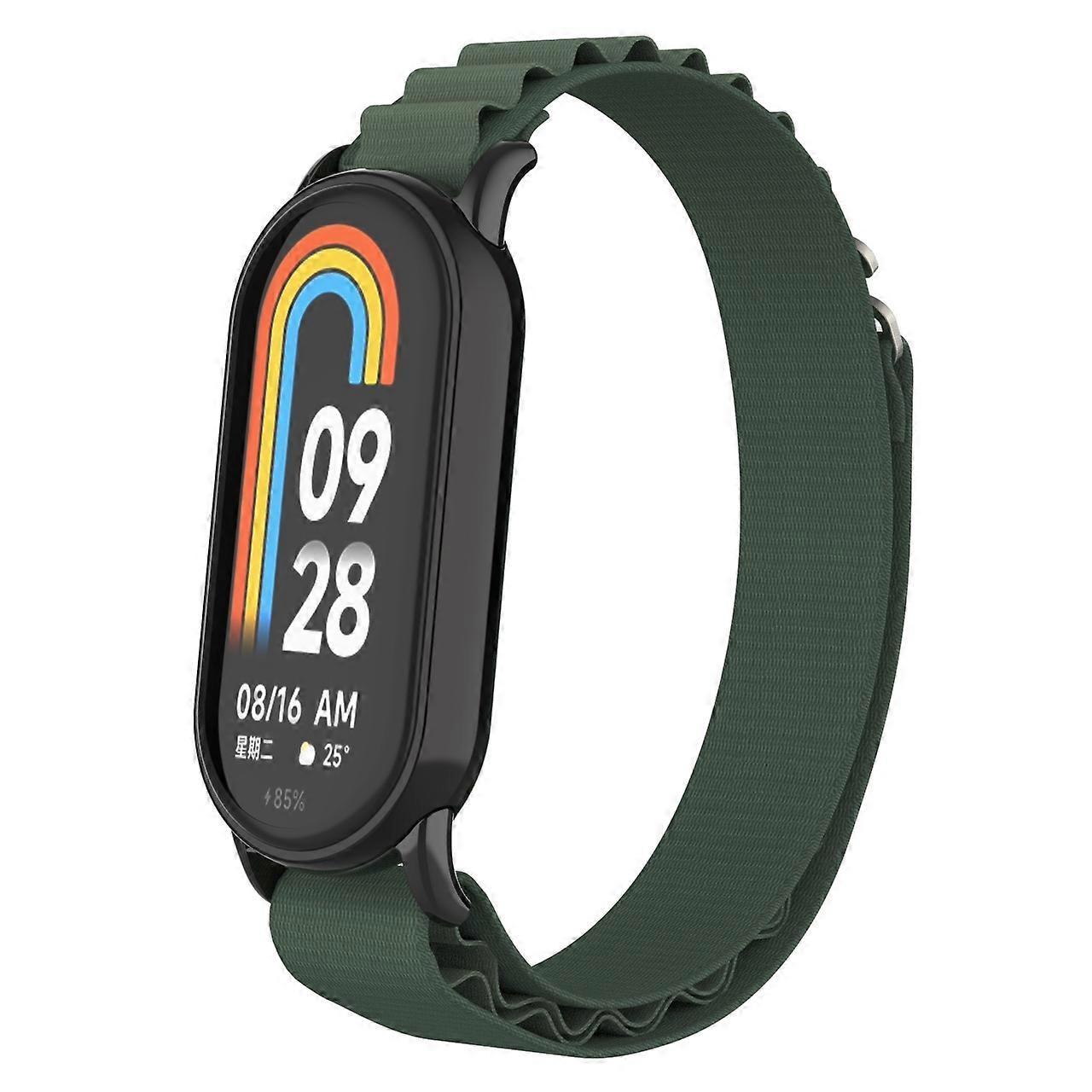 Metal Plug Loop Nylon Strap For Xiaomi Mi Band 8