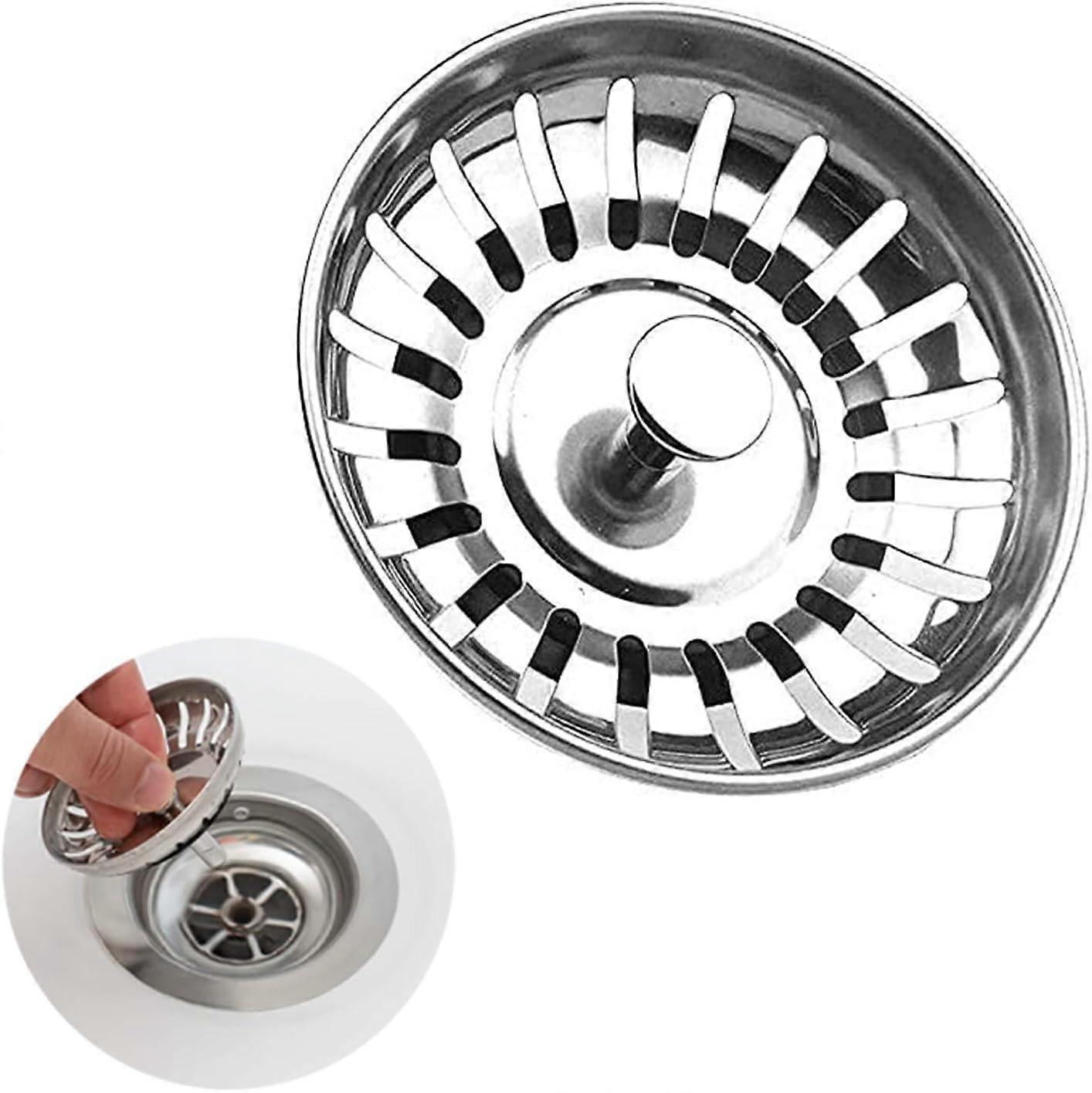 Kjøkkenvaskpropp 78mm, universalvaskfilter, vaskpropp i rustfritt stål