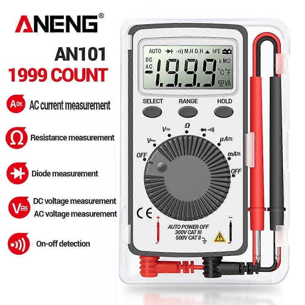 ANENG AN101 Mini Digital Multimeter Multimetro Tester DC/AC Voltage Current Lcr Meter Pocket Professional Testers with Test Lead