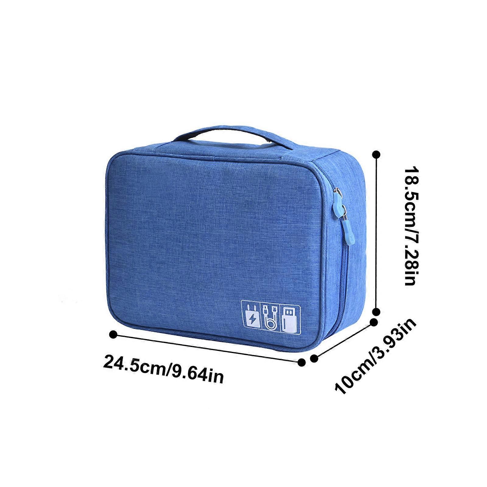 Travel-Friendly Multi-Functional Data Cable Storage Bag with Adjustable Compartments
