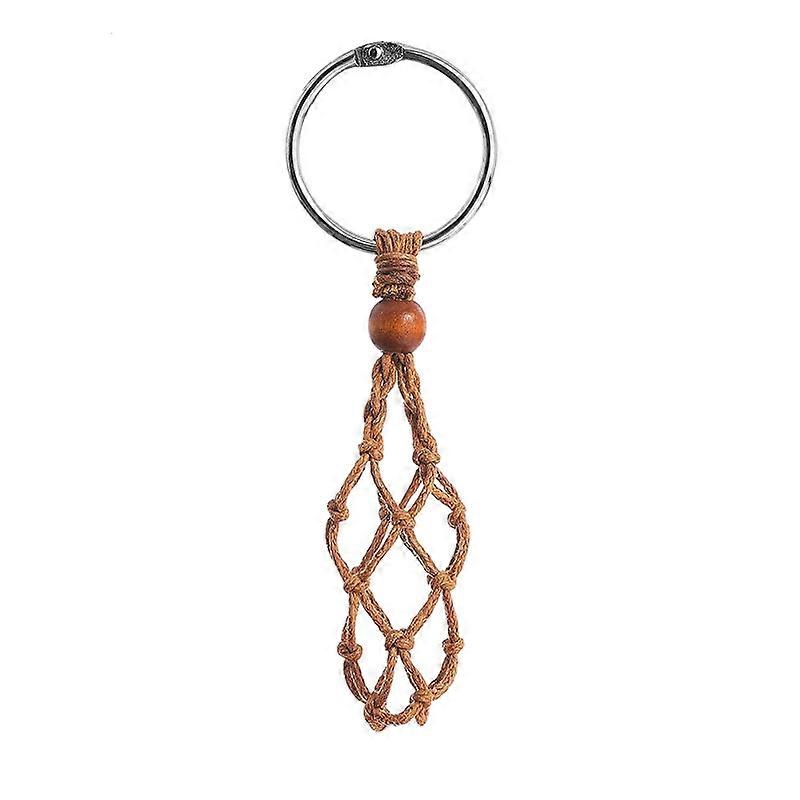 Porte-clés bricolage inachevé macramé fil longe Pierre porte charme de voiture Unique