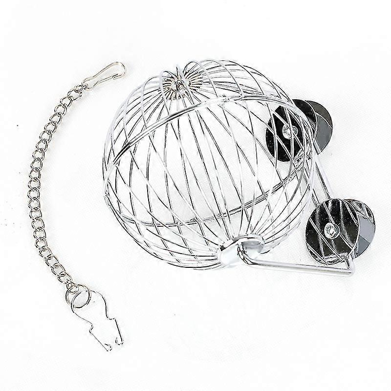 Rabbit Hay Ball Stainless Steel Hanging Feed Dispenser Feeding Ball With Stand For Bunny Rat Chinchilla Hamster Guinea Pig1pcs silver