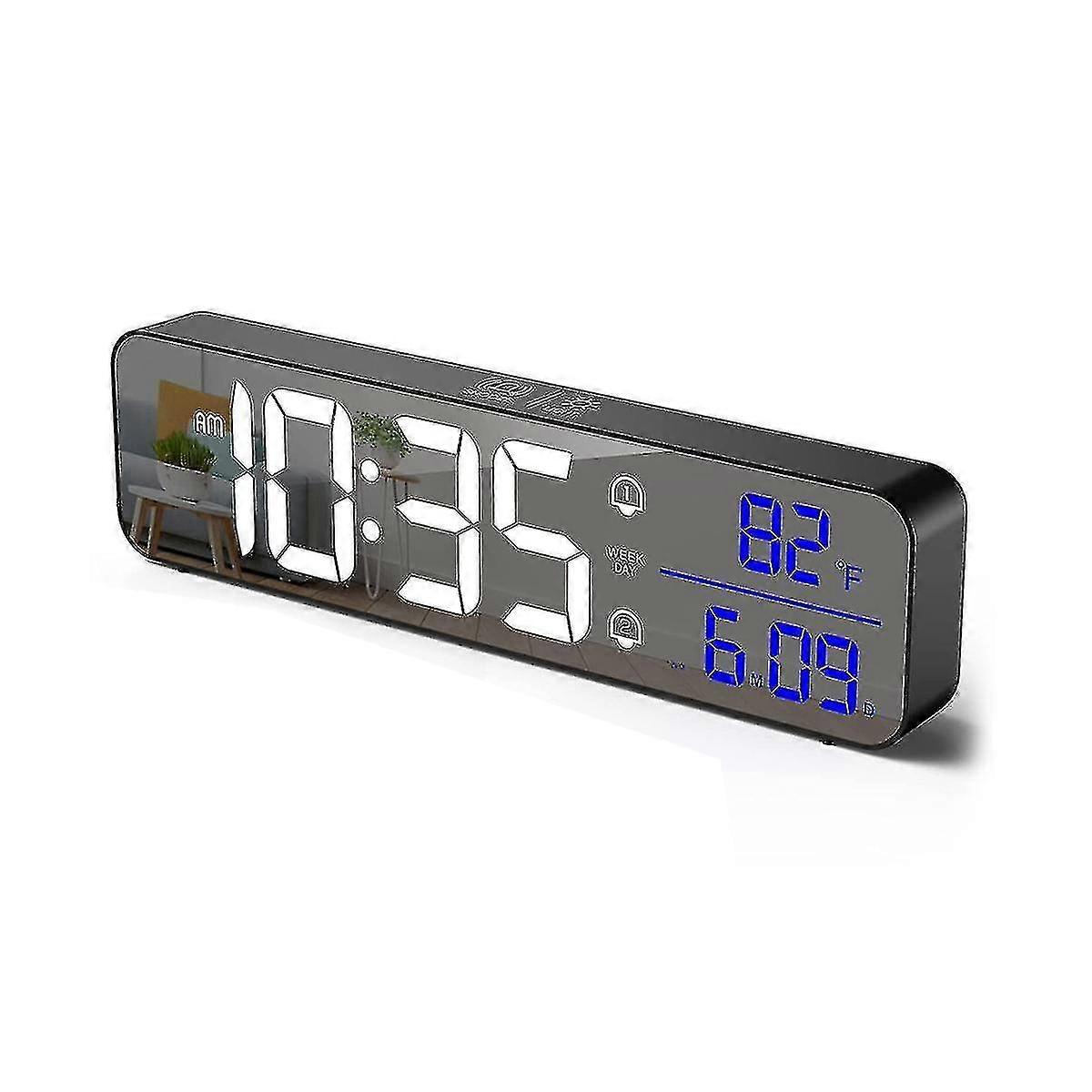 ساعة رقمية لغرف النوم ، ساعة تقويم يومية رقمية ، ساعة رقمية لمكتب قابل للشحن ، وضع الغفوة