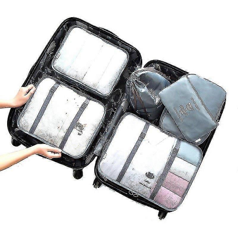 Sarja järjestelylaukkuja, 6 kpl-harmaa