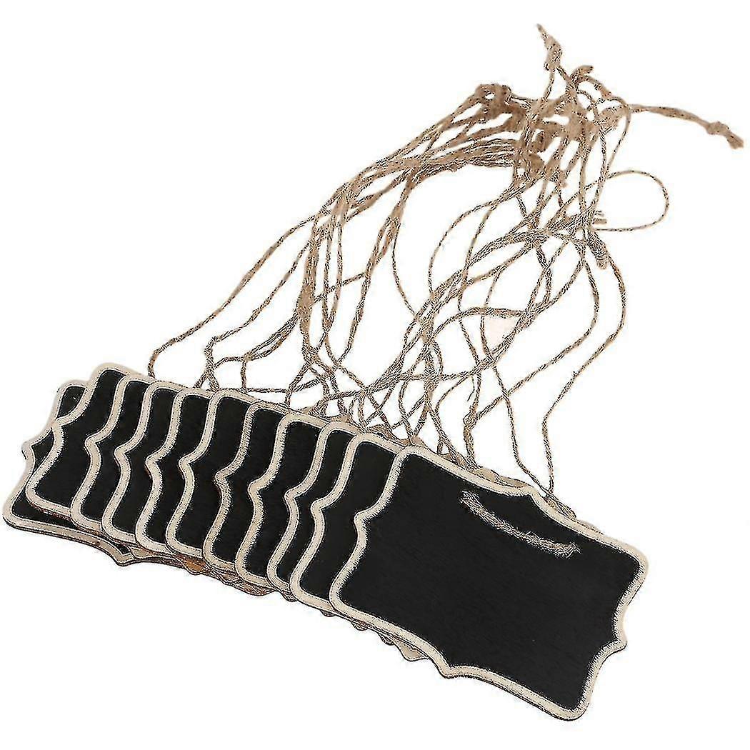 12pcs/lot Hemp Rope Hanging Rectangle Chalkboards Mini Chalk Writing Material For Message Note Boar