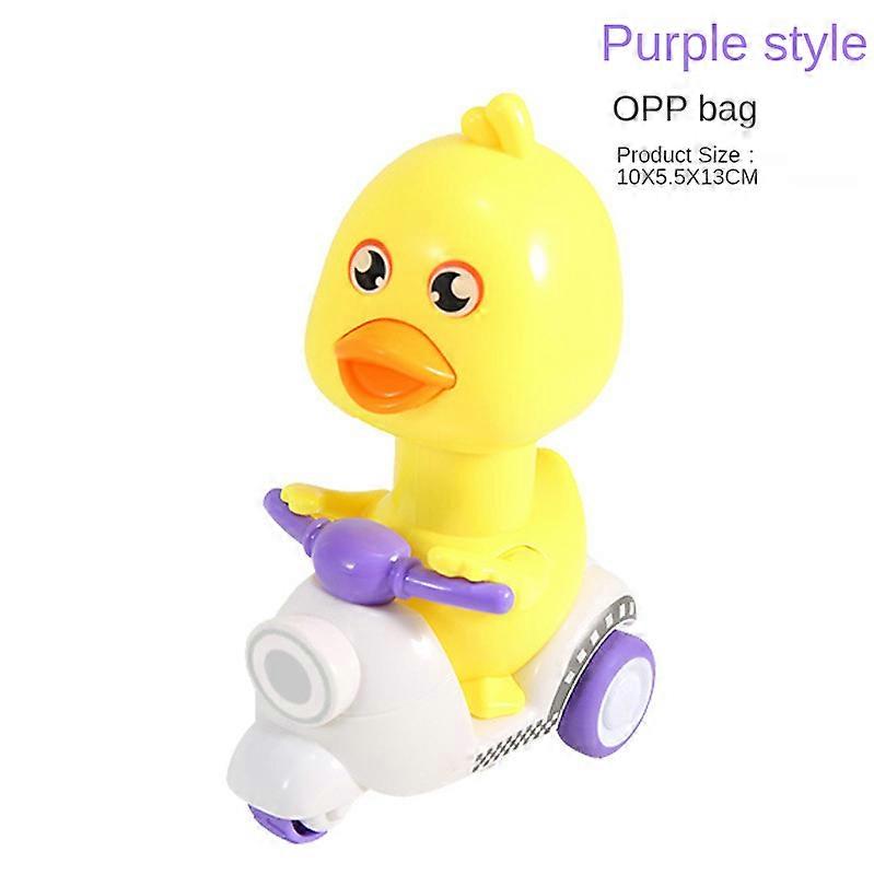 No not need battery press then return cart little yellow duck motorcycle inertia pressure cute duck press duck toy