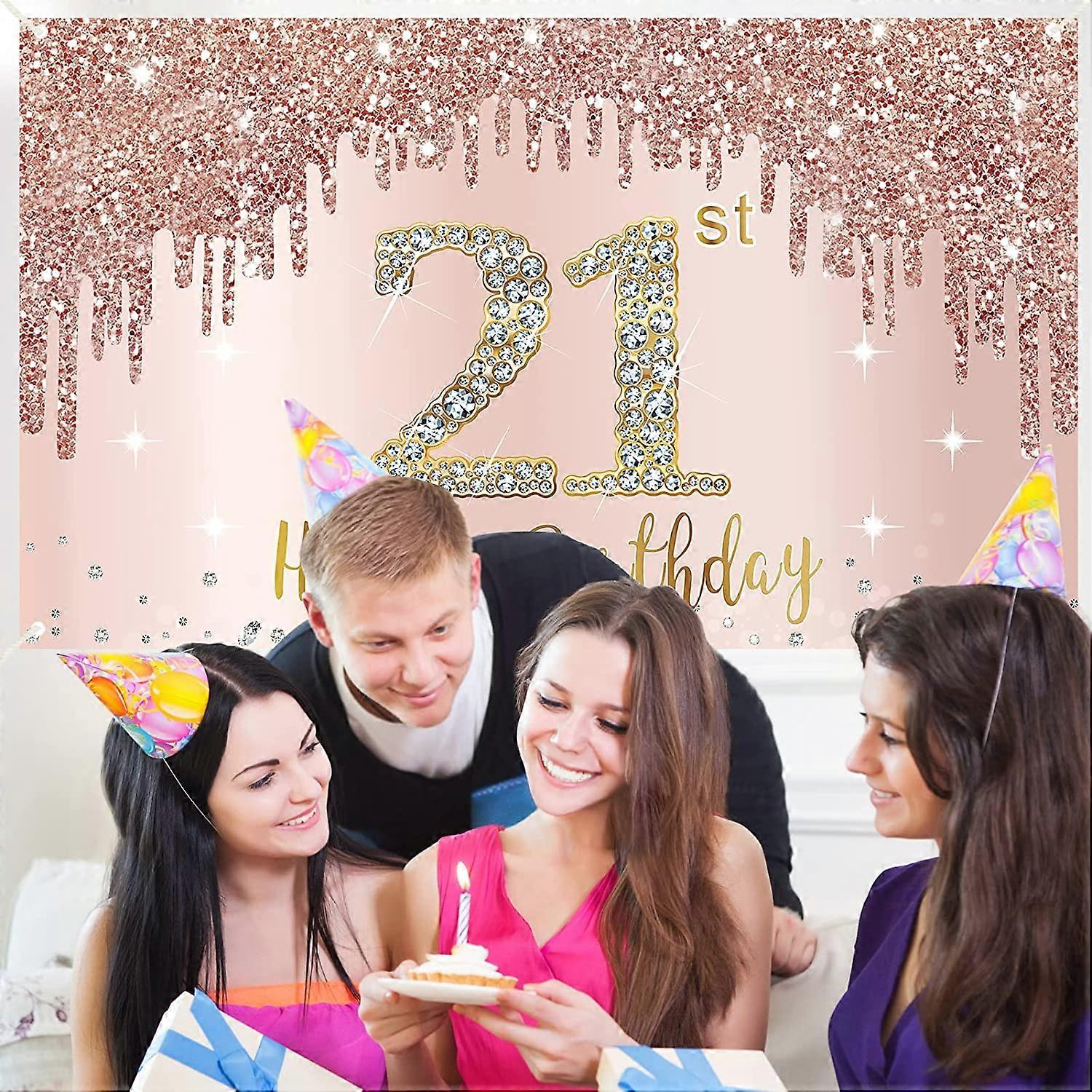 Rose Gold Half Birthday Banner – 6 Months Baby Girl Party Decor, 73x43 Inch Pink Backdrop With Sequin Details - View #3