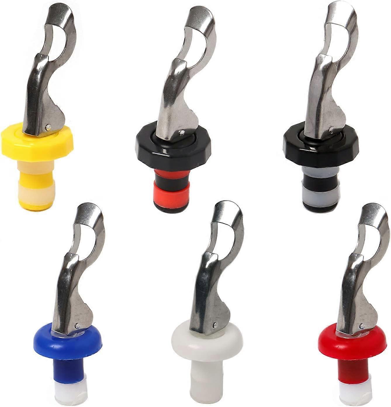 6 Wine Corks Silicone Wine Bottle Stopper, Manual Beverage Bottle Stopper Wine Bottle Cork Creates Airtight Seal