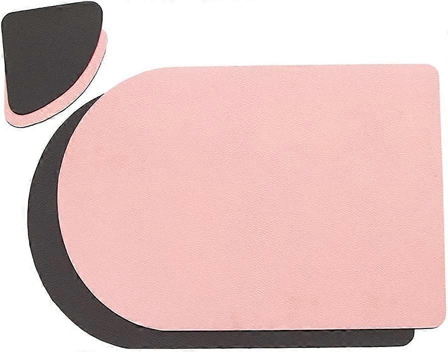 Rose Lot De 4 Sets De Table En Cuir Isolé Résistant À La Chaleur Simple Nordique Avec 2 Sets De Table