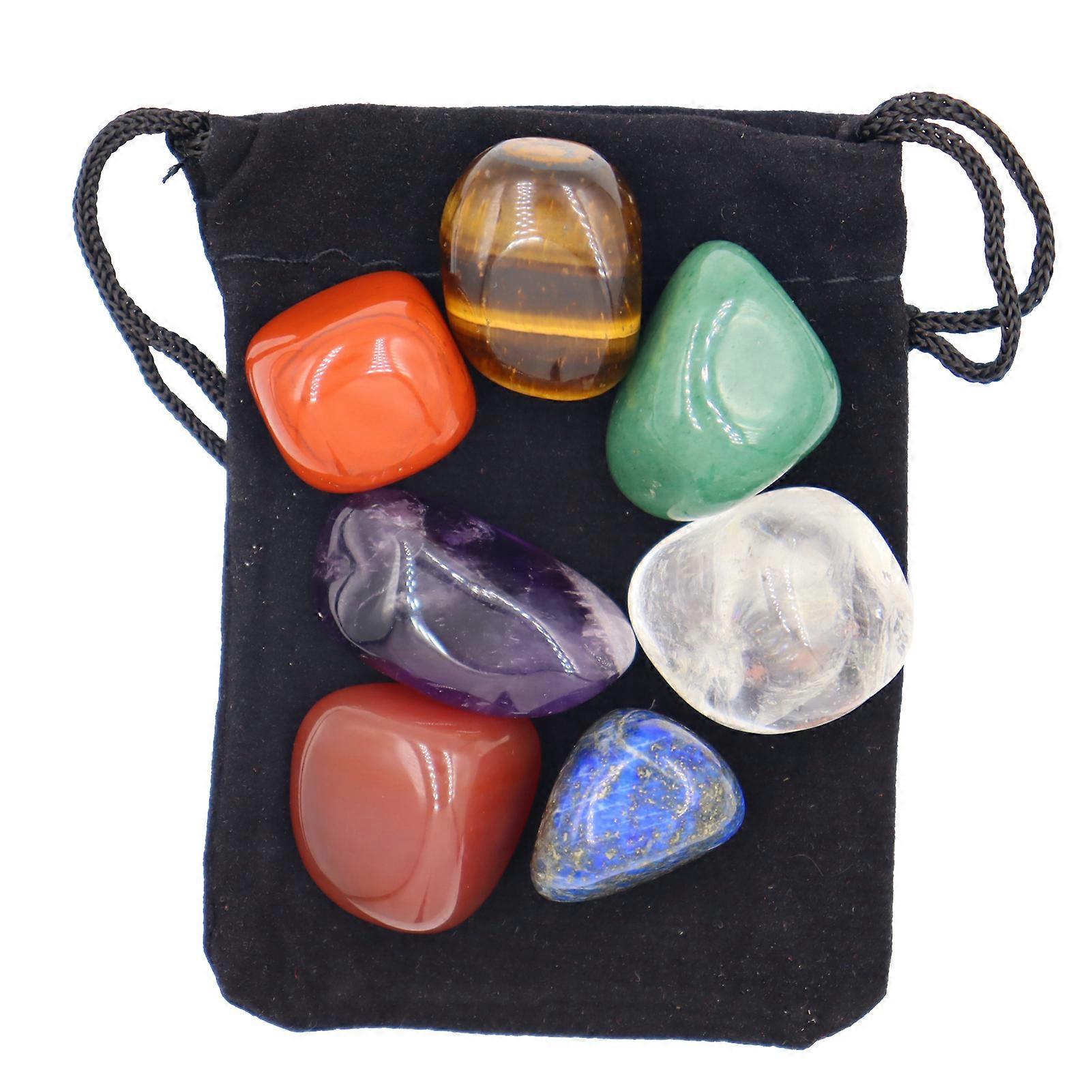 7Pcs/Set Compact Natural Stones Polishing Process Nice-looking Irregular Shape Decorative Yoga Stones for Home