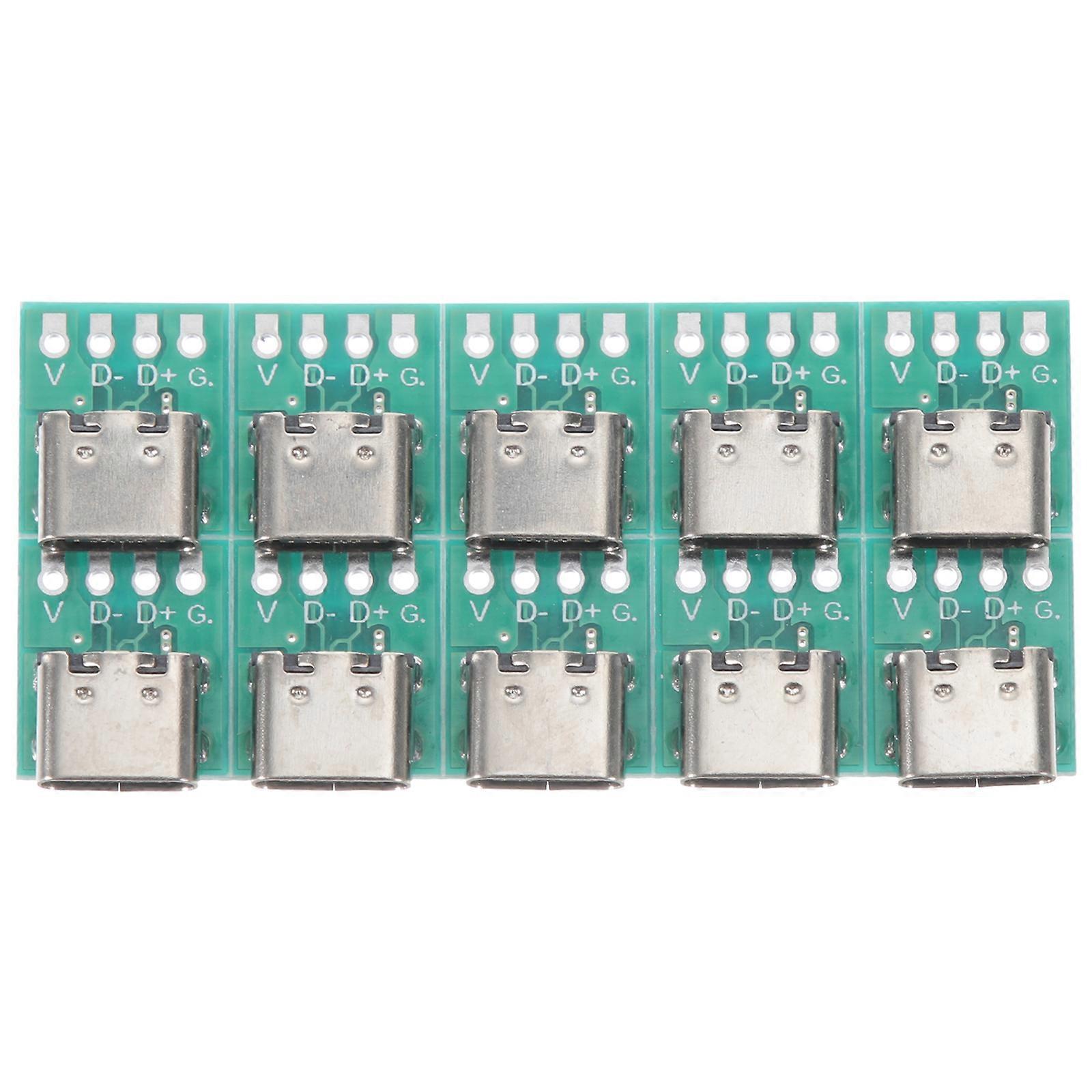 10pcs USB C Connector Board Diy 3.1 USB Type-c Female Connector Receptacle Adapter