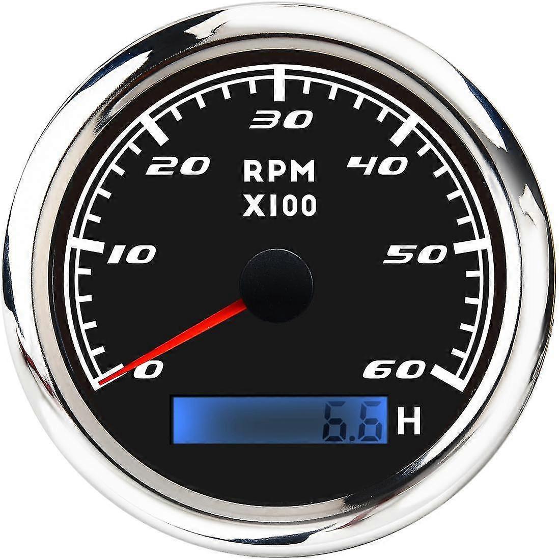 3/4/6/7/8k Rpm Boat Tachometer Tacho Meter Gauge Lcd Hourmeter 12v/24v 85mm Car Tachometer With Backlight