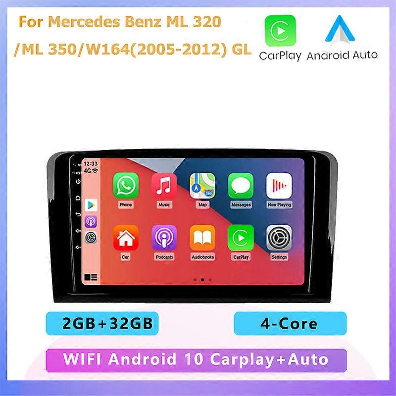 2DIN Car Radio Multimedia Player Carplay Auto GPS navigation For Mercedes Benz M-Class W164 2005-2012 GL-Class X164 ML GL350