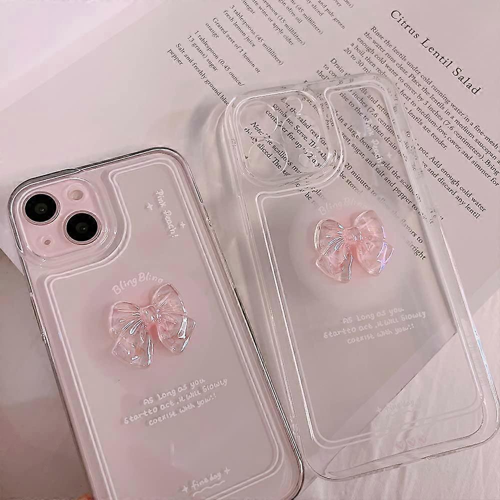 Compatible for iPhone 12 Cute 3D Pink Bowknot Slim Clear Aesthetic Design  Women Teen Girls Camera Lens Protection Phone Cases Cover | Fruugo ZA