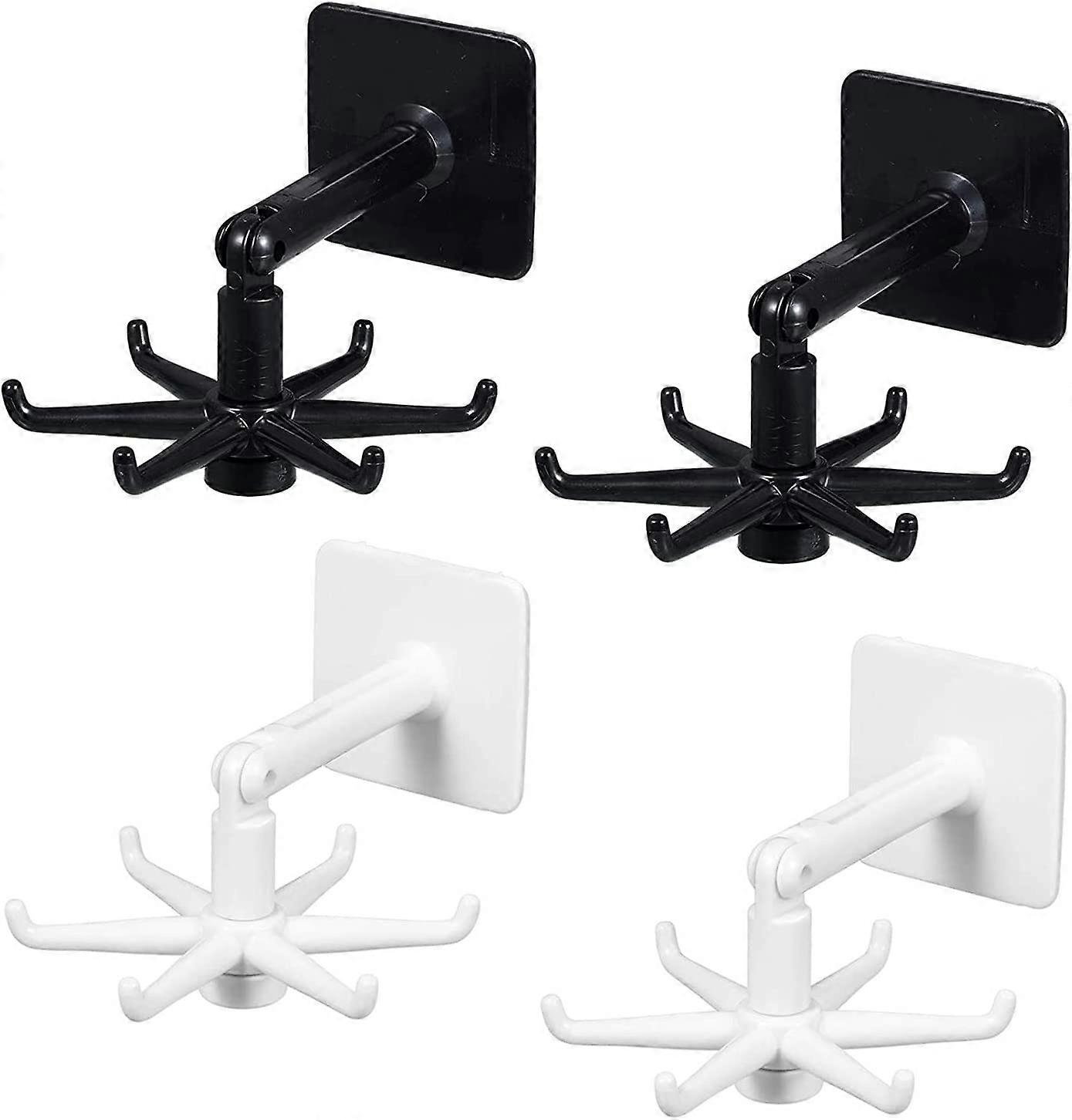 Adhesive Hooks, 360 Rotating Folding Hook, Bathroom Waterproof Towel Rack for Kitchen Bath