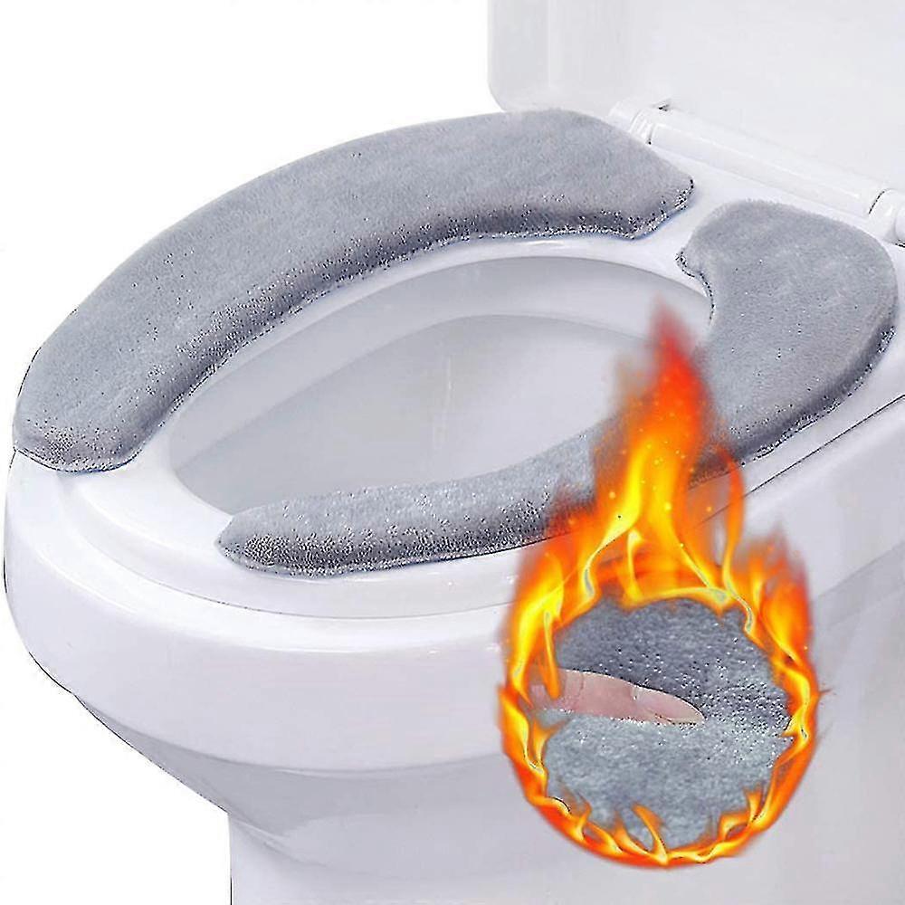 1 זוג כרית מושב אסלה, כיסוי כרית למבוגרים מרופד עבה חם חם פלומתי עגול מוארך רחצה חד פעמית מחצלת אסלה