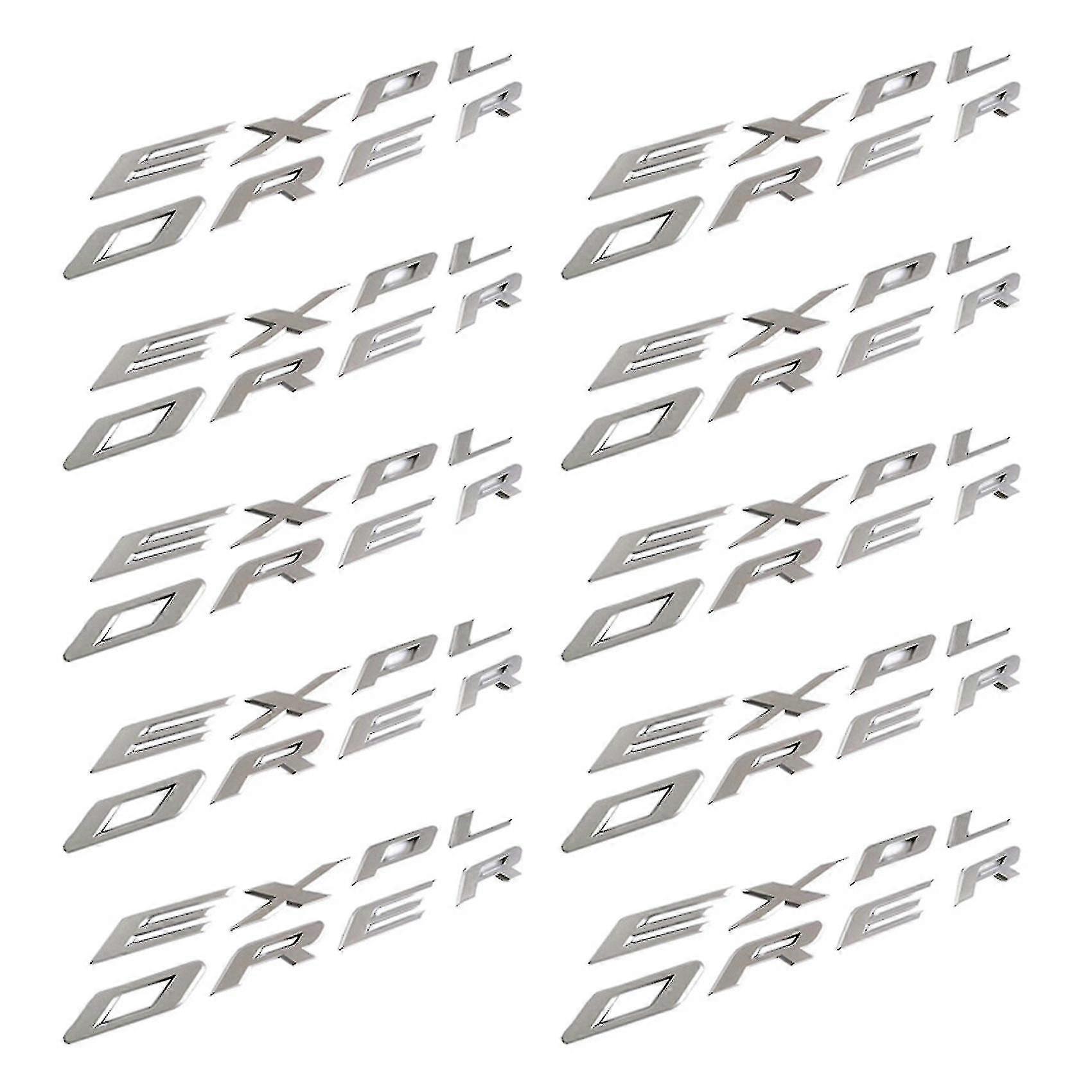 Explorer Car Emblem Front Hood 3d Letters Sticker(gloss Silver)