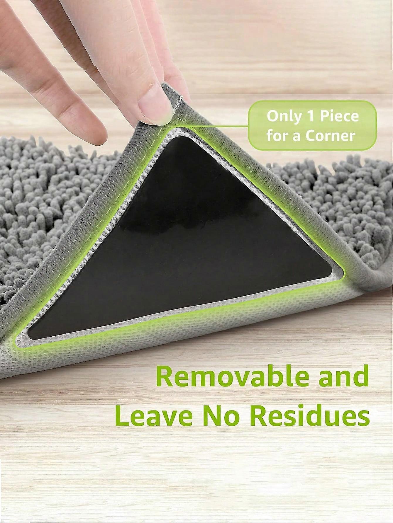 4PCS Triangle Shape Non-Slip Design Non Slip Rug Grippers, Rug Pads Grippers, Reusable and Washable Tape for Rugs,for Hardwood Floors and Tile,Easil