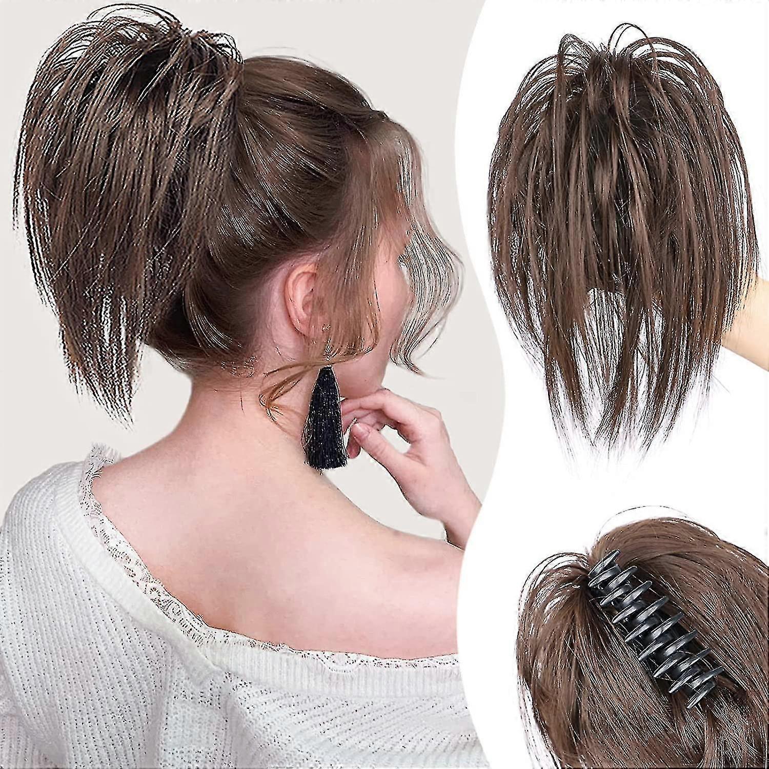 Messy Bun Hair Piece Claw Clip Hair Bun Wavy Curly Chignon 