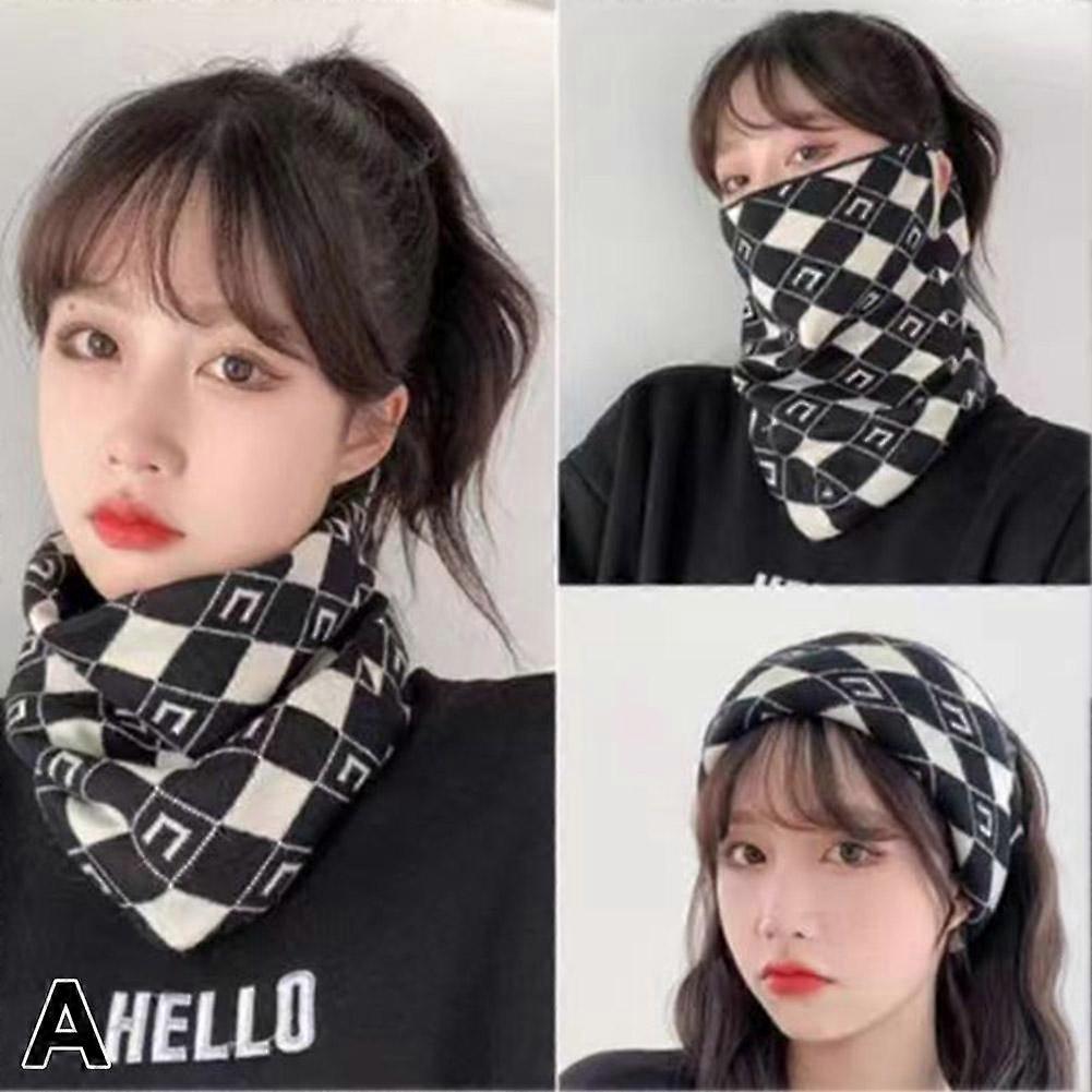 3 in 1 Warm Hanging Ear Mask Winter Knitted Scarf Windproof Sports Headband Hat