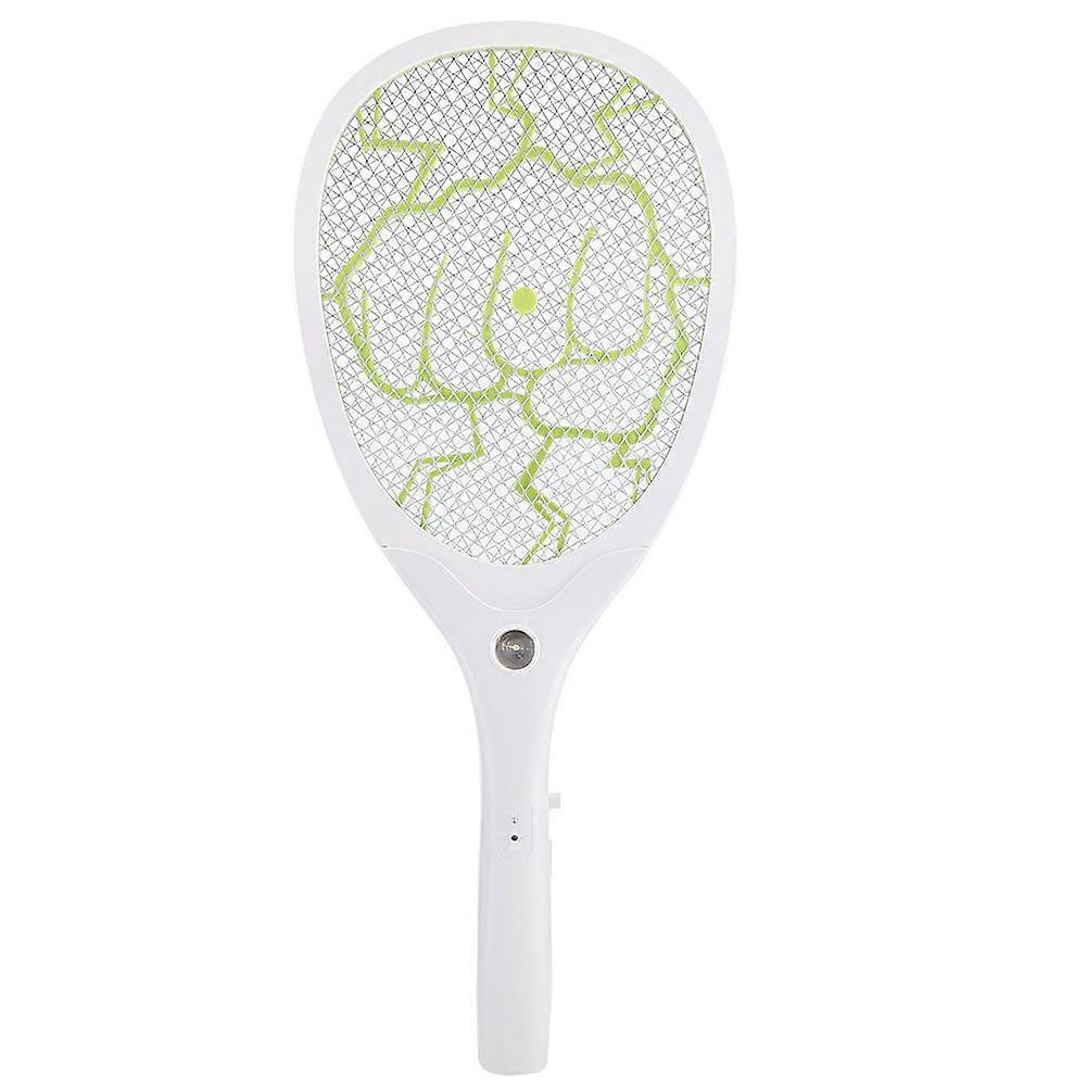 Electric Bug Zapper Swatter Racket Reachargeable Mosquito Fly Killer US Plug(Green)