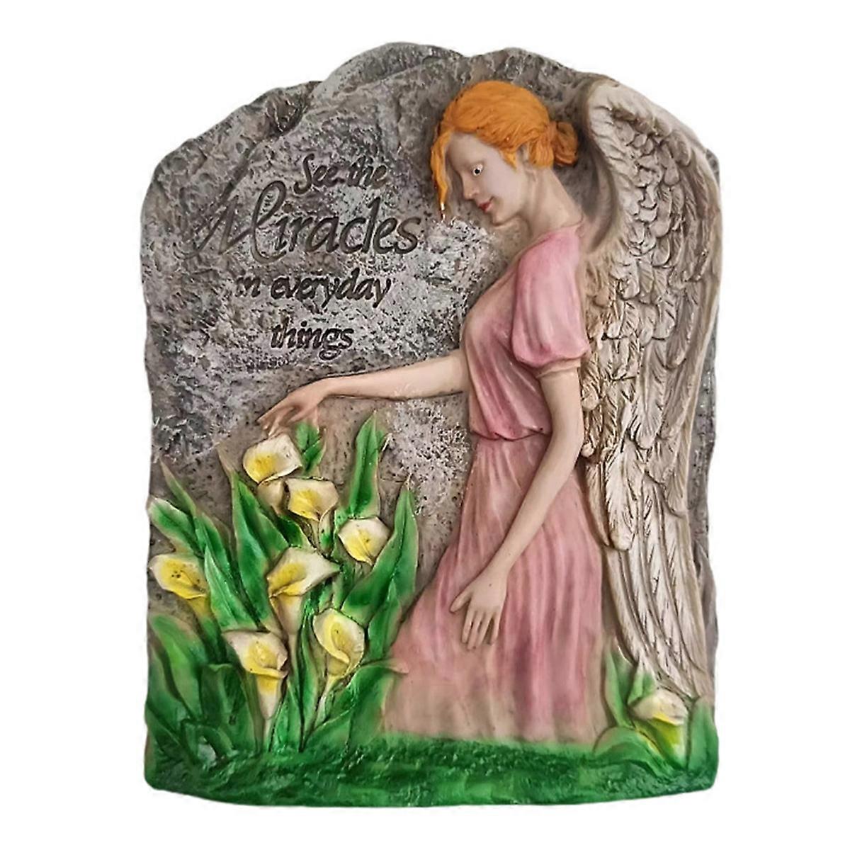 פסטורלי רטרו פיית פרח תבליט מלאך קיר גן קישוט חצר שרף מלאכה קישוטים