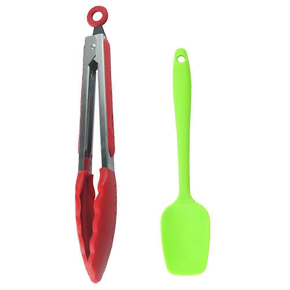 2 Piece Silicone Cooking Utensil Set , Kitchen Tools And Gadgets With Rounded Copper Handles