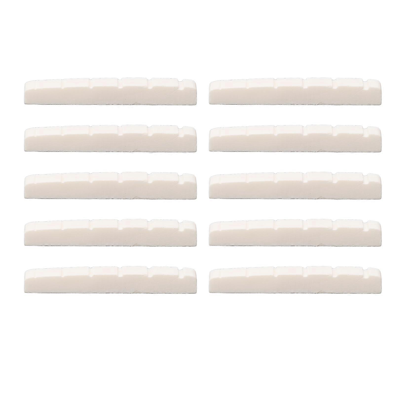 10Pcs Gitarre Slotted Bone Nut Flat Bottom 6 String E-Gitarre Ersatzteile