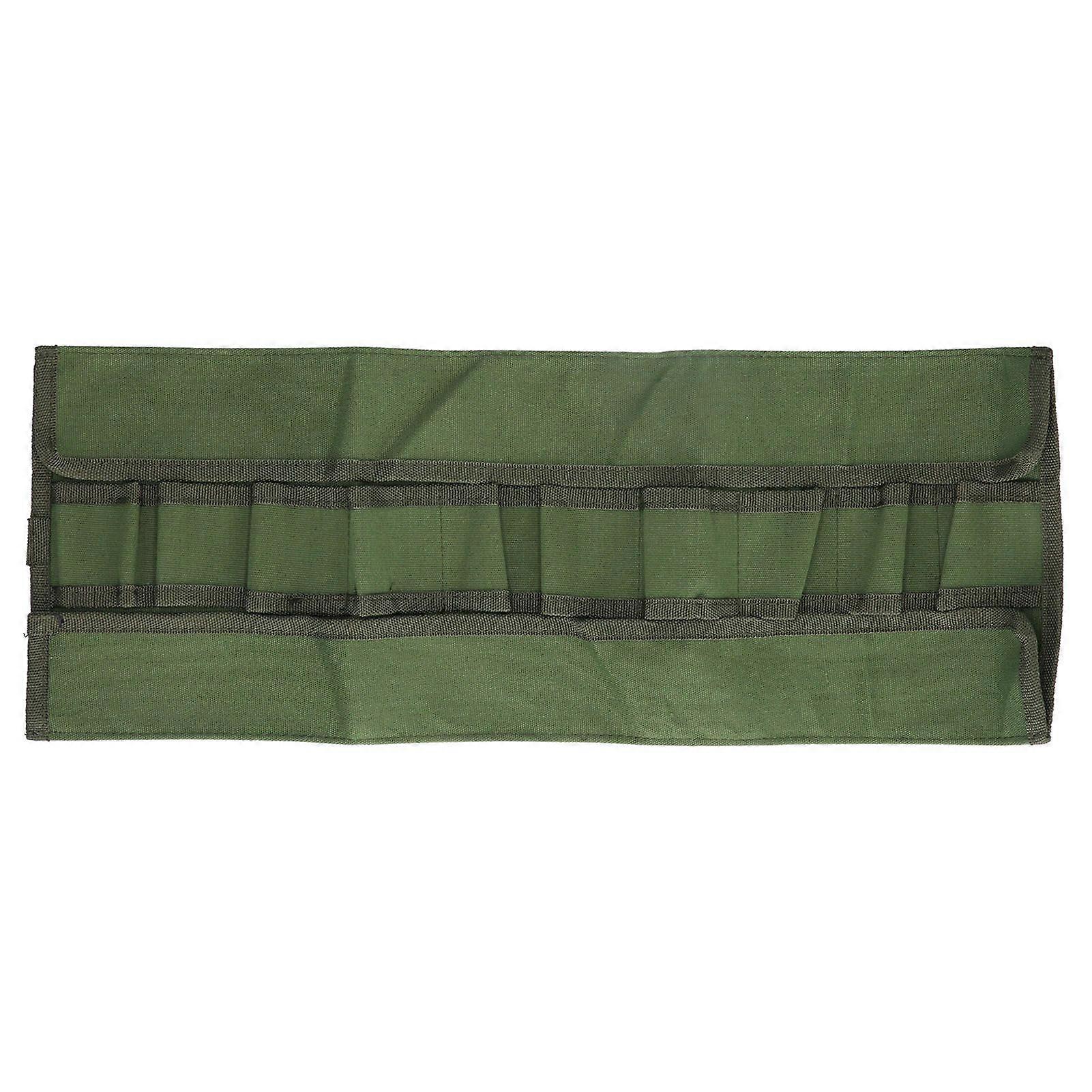 Tool Roll Bag Waterproof Canvas Thickened Wear Resistant and Durable Garden Tool Portable Storage BagGreen