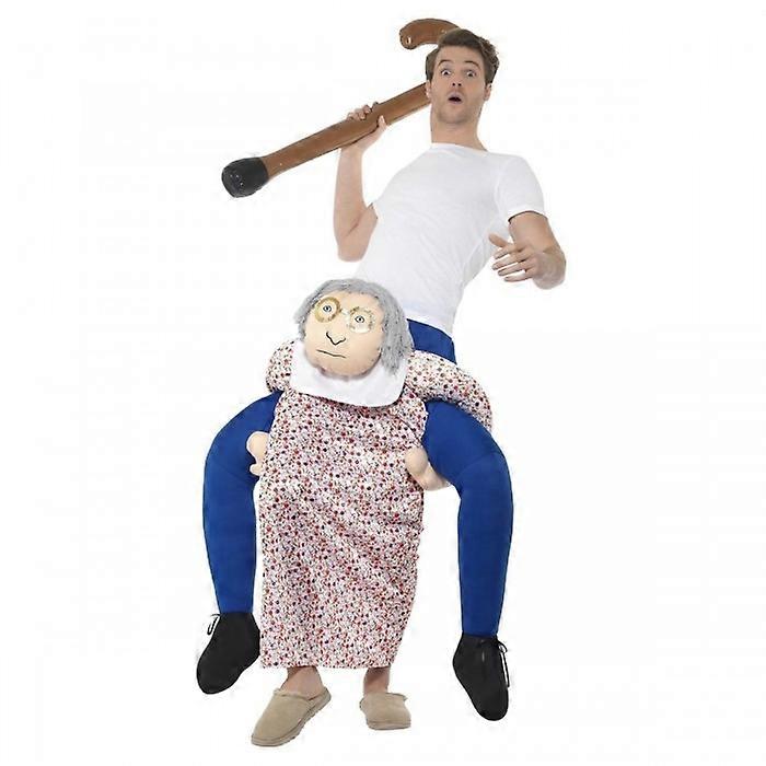 Smiffys Unisex Adult Grandma Piggy Back Costume