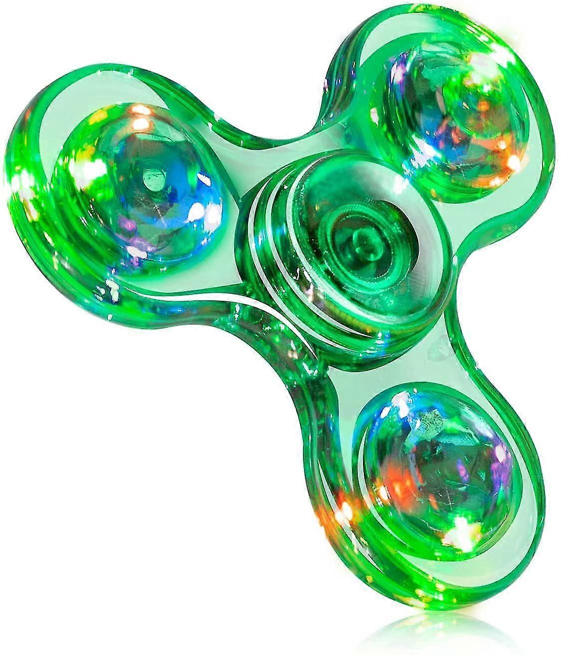 Light Fidget Spinner, Light Fidget Finger Toy Hand Spinner -stress Reduction And Anxiety Relief Hand Spinner For ChildrenCrystal-green