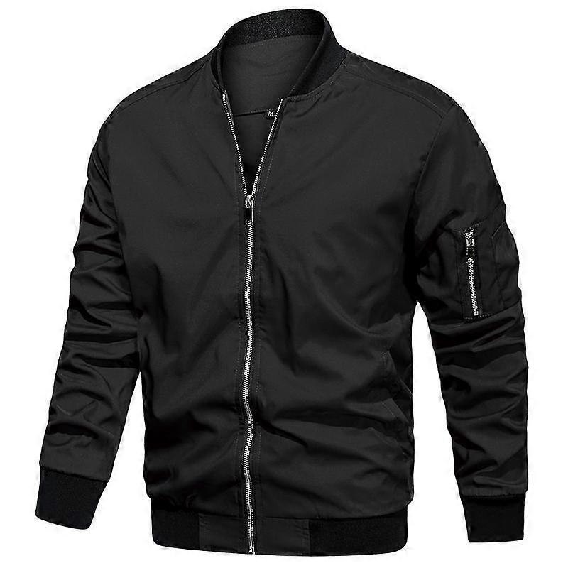 Men's Lightweight Bomber Jacket Spring Autumn Casual Flight Pilot Varsity Baseball Coat USA Size