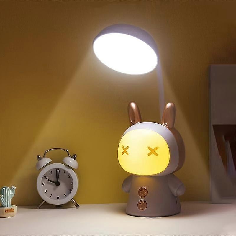 1 Cute Cartoon LED Desk Lamp - Dimmable, Foldable, Rechargeable, Multi-color, Eye Protection, Button Control, Desktop, Wireless, Bedroom Decoration